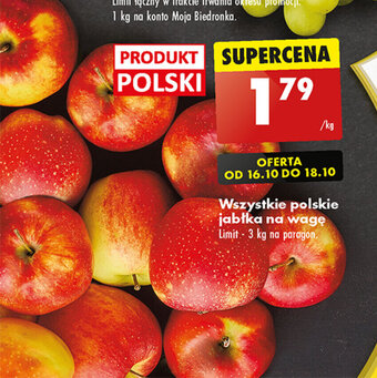 Biedronka Wszystkie polskie jabłka na wagę 1 kg oferta
