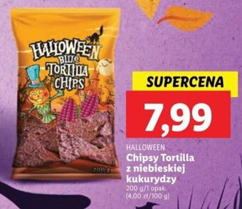 Lidl HALLOWEEN Chipsy Tortilla z niebieskiej kukurydzy 200 g oferta