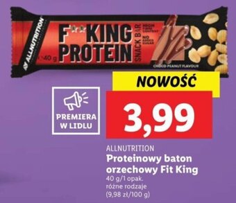 Lidl ALLNUTRITION Proteinowy baton orzechowy Fit King 40 g oferta