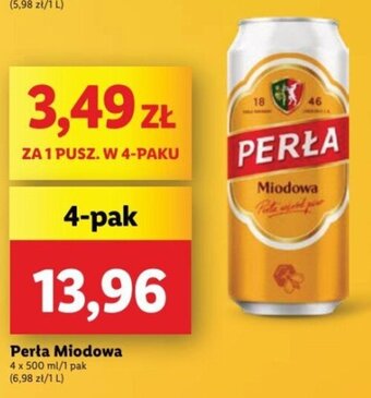Lidl Perła Miodowa 4 x 500 ml oferta