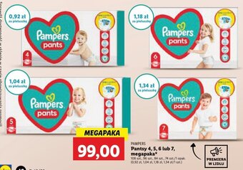 Lidl PAMPERS Pantsy 4, 5, 6 lub 7, megapaka 74-108 szt. oferta