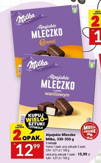 Twój Market Alpejskie Mleczko Milka, 330-350 g oferta