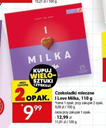 Twój Market Czekoladki mleczne I Love Milka, 110 g oferta