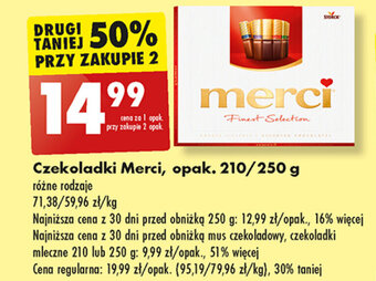 Biedronka Czekoladki Merci, opak. 210/250 g oferta