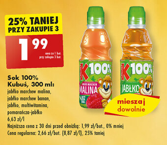 Biedronka Sok 100% Kubuś, 300 ml oferta