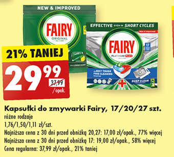 Biedronka Kapsułki do zmywarki Fairy, 17/20/27 szt. oferta