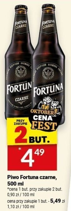 Twój Market Piwo Fortuna czarne, 500 ml oferta