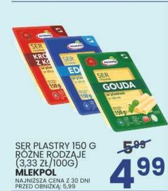 Wafelek SER PLASTRY MLEKPOL 150 G oferta
