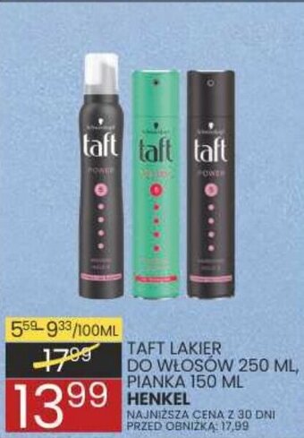 TAFT LAKIER DO WŁOSÓW 250 ML, PIANKA 150 ML