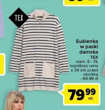 Carrefour Sukienka w paski damska TEX oferta