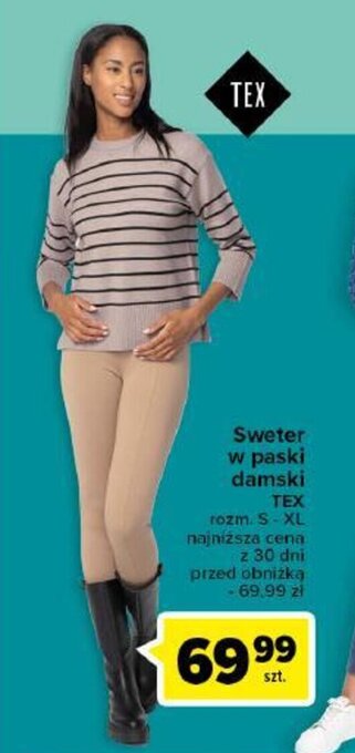 Carrefour Sweter w paski damski TEX oferta