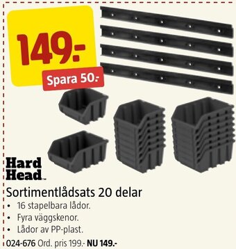Jula Hard Head Sortimentlådsats 20 delar oferta