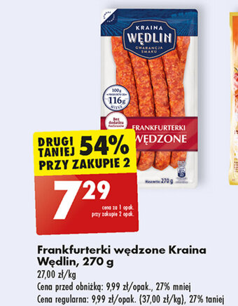 Biedronka Frankfurterki wędzone Kraina Wędlin 270 g oferta