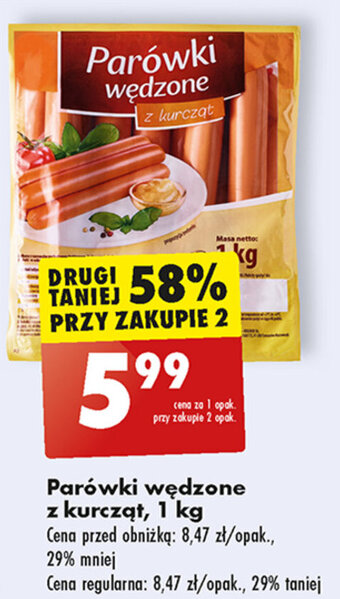Biedronka Parówki wędzone z kurcząt 1 kg oferta