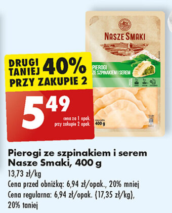 Biedronka Pierogi ze szpinakiem i serem Nasze Smaki, 400 g oferta