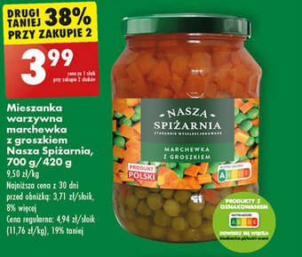 Biedronka Mieszanka warzywna marchewka z groszkiem Nasza Spiżarnia, 700 g/420 g oferta
