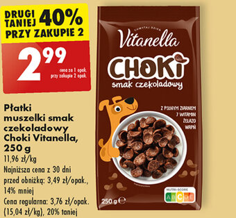 Biedronka Płatki muszelki smak czekoladowy Choki Vitanella, 250 g oferta