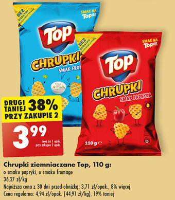 Biedronka Chrupki ziemniaczane Top, 110 g oferta