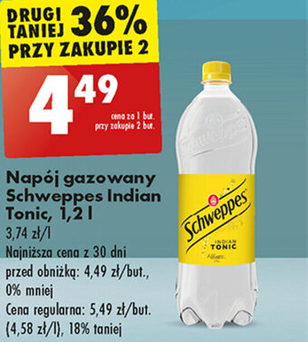 Biedronka Napój gazowany Schweppes Indian Tonic, 1,2l oferta