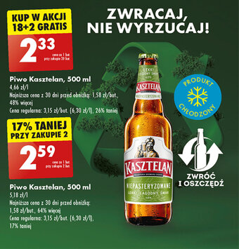 Biedronka Piwo Kasztelan, 500 ml oferta