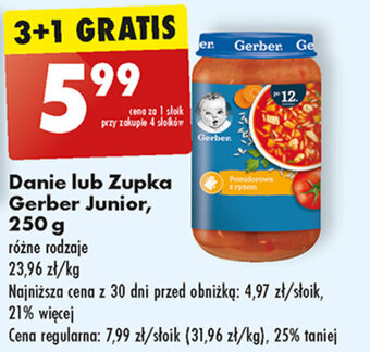 Biedronka Danie lub Zupka Gerber Junior, 250 g oferta