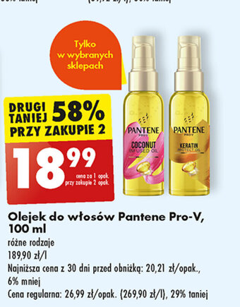 Biedronka Olejek do włosów Pantene Pro-V, 100 ml oferta