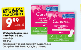 Biedronka Wkładki higieniczne Carefree, 56 szt. oferta