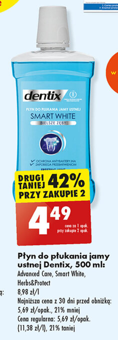 Biedronka Płyn do płukania jamy ustnej Dentix, 500 ml oferta