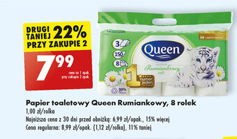 Biedronka Papier toaletowy Queen Rumiankowy, 8 rolek oferta