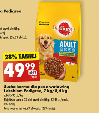 Biedronka Sucha karma dla psa z wołowiną i drobiem Pedigree, 7 kg/8,4 kg oferta