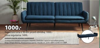 JYSK KANAPA ROZKŁADANA HARNDRUP oferta