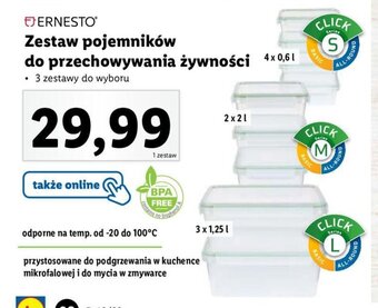 Lidl ERNESTO Zestaw pojemników do przechowywania żywności oferta