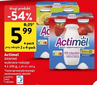 Intermarche Actimel DANONE 4 x 100 g oferta