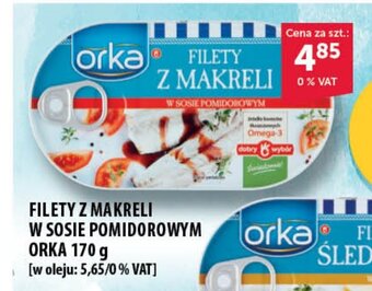 Eurocash FILETY Z MAKRELI W SOSIE POMIDOROWYM ORKA 170 g oferta