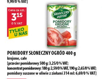 Eurocash POMIDORY SŁONECZNY OGRÓD 400 g oferta