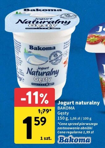 Intermarche Jogurt naturalny BAKOMA 150g oferta
