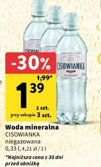 Intermarche Woda mineralna CISOWIANKA 0,33l oferta