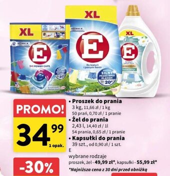 Intermarche Proszek do prania 3kg/Żel do prania 2,43l/Kapsułki do prania 39szt E oferta