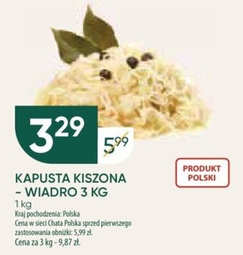 Chata Polska KAPUSTA KISZONA - WIADRO 3 KG oferta