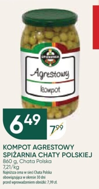 Chata Polska KOMPOT AGRESTOWY SPIŻARNIA CHATY POLSKIEJ, 860 g oferta