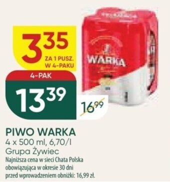 Chata Polska PIWO WARKA, 4 x 500 ml oferta