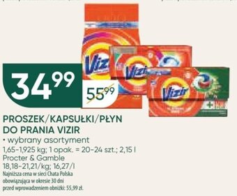 Chata Polska PROSZEK 1,62-1,925 kg / KAPSUŁKI 20-24 szt. / PŁYN DO PRANIA 2,15 l VIZIR oferta