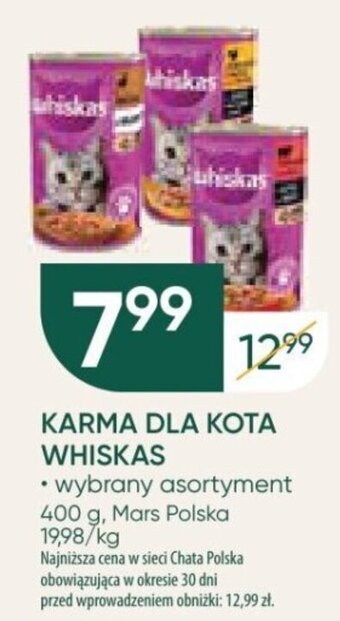 Chata Polska KARMA DLA KOTA WHISKAS, 400 g oferta