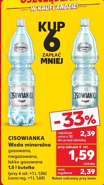 Kaufland CISOWIANKA Woda mineralna 1,5 l oferta