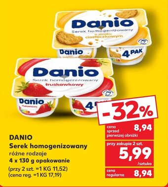 Kaufland DANIO Serek homogenizowany 4 x 130 g oferta