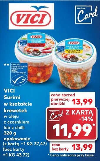 Kaufland VICI Surimi w kształcie krewetek 320 g oferta