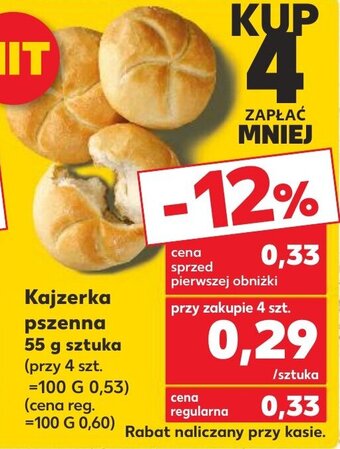 Kaufland Kajzerka pszenna 55 g oferta