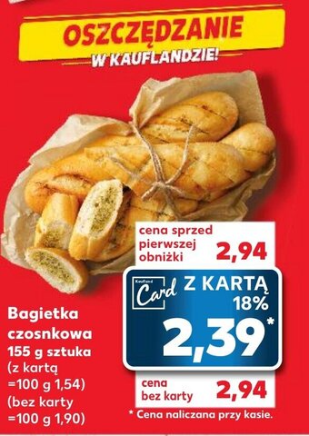 Kaufland Bagietka czosnkowa 155 g oferta