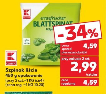 Kaufland Szpinak liście 450 g oferta