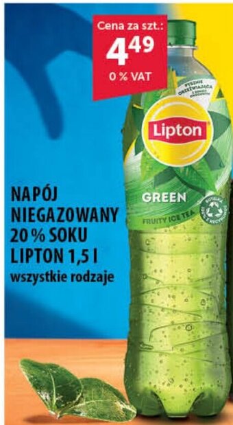 Eurocash NAPÓJ NIEGAZOWANY 20% SOKU LIPTON 1,5 l oferta